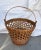 Wood Vintage Mid-Century Split Bamboo/Rattan Wastebasket W/Handle For Sale - Image 7 of 7