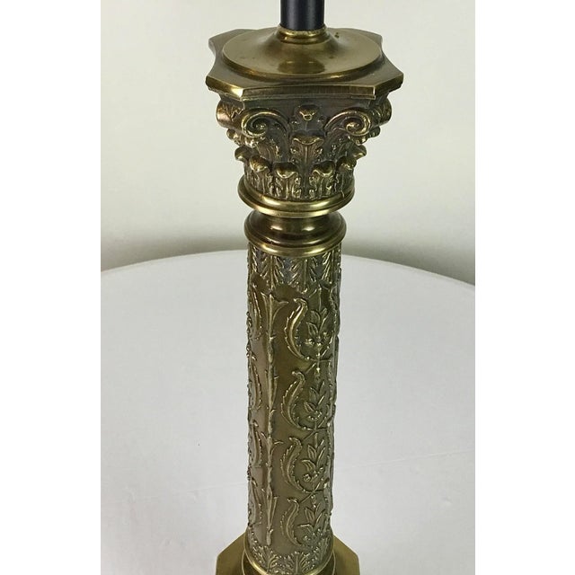 1940s Neoclassical Cast Brass Lamp For Sale - Image 10 of 11