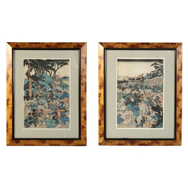 Late 19th Century Japanese Block Prints by Utagawa Yoshitora, Framed - a Pair For Sale - Image 10 of 10