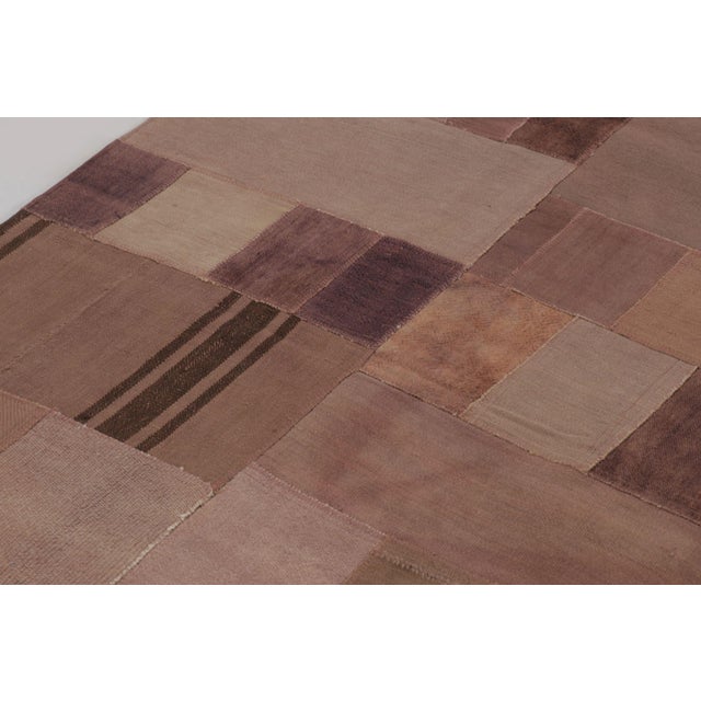 1950s Vintage Turkish Patchwork Rug in Soft Brown and Beige Tones - Rug & Kilim For Sale - Image 5 of 10