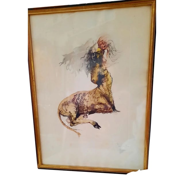 Print by Leonor Fini, 1950s For Sale