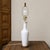 1970s Mid Century Modern White Ceramic Table Lamp, Wood Base 29" Rewired For Sale - Image 11 of 11