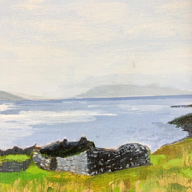 Julia Burr Painting Nautical Coastal Mountain Landscape Painting Framed Signed For Sale - Image 4 of 8