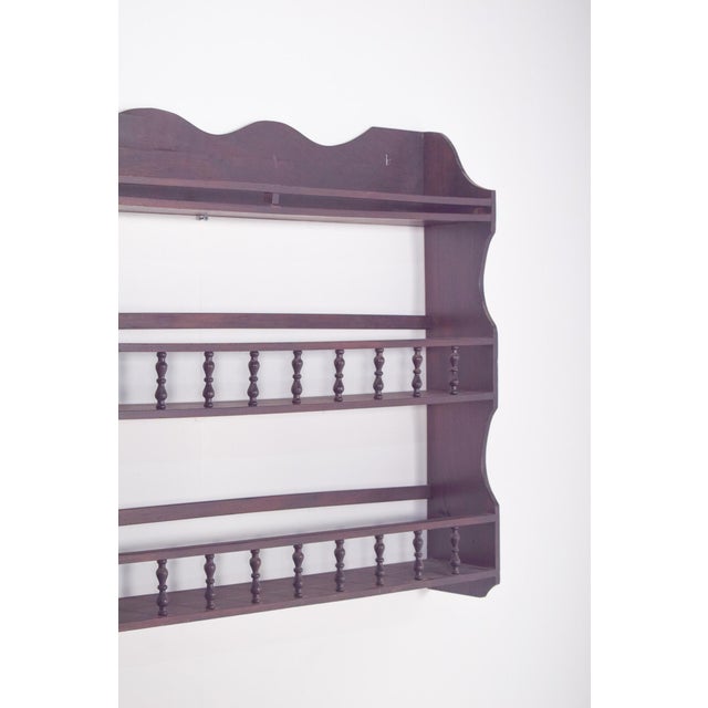 Vintage Portuguese Wooden Plate Rack with Turned Spindles, 1950 For Sale - Image 4 of 8
