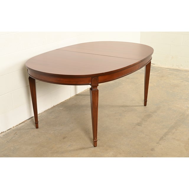 Drexel Drexel French Regency Louis XVI Cherry Wood Extension Dining Table, Newly Refinished For Sale - Image 4 of 13