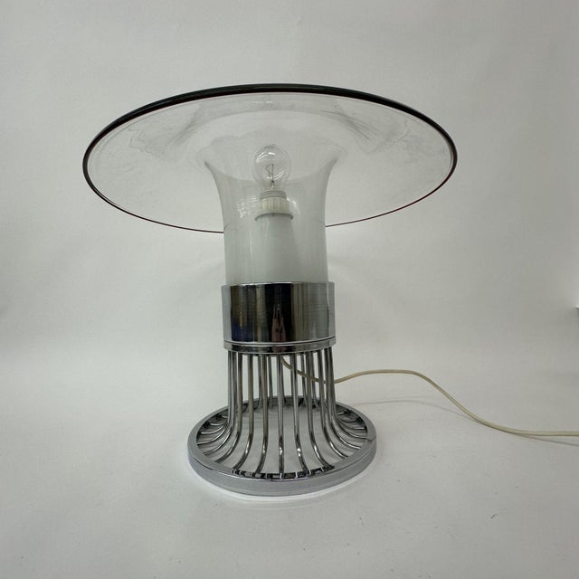 Post Modern Space Age Ufo Glass Table Lamp, Italy, 1970s For Sale - Image 17 of 18