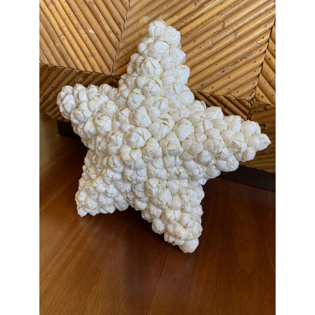 1980s Vintage 1980’s Very Large Seashell Encrusted Star For Sale - Image 5 of 9