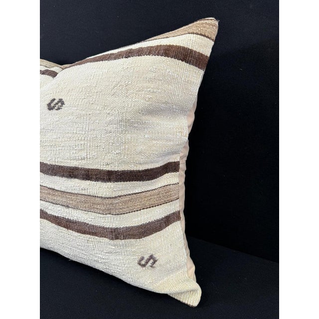 Contemporary Turkish Hemp Pillow Cushion Natural Beige Brown Pillow Cushion Cover 24"x24" For Sale - Image 3 of 4