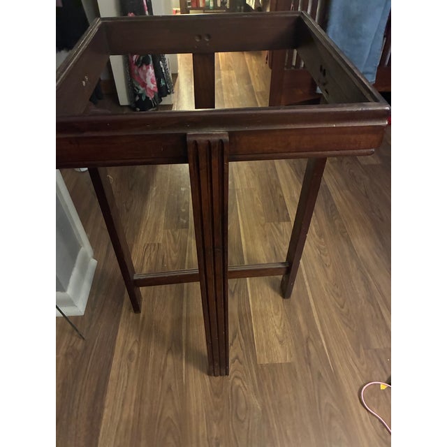 Wood 1930s Art Deco Walnut Side Table With Glass Top For Sale - Image 7 of 9