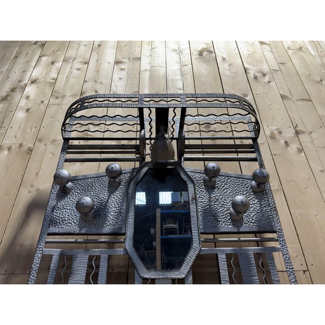 Metal Art Deco Locker in Hammered Iron, 1940s For Sale - Image 7 of 9