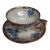 Vintage Occupied Japan Iridescent Lusterware Footed Teacup and Saucer Set For Sale