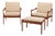 Easy Chairs and Ottoman by Illum Wikkelsø for Niels Eilersen, Denmark, 1960s, Set of 3 For Sale