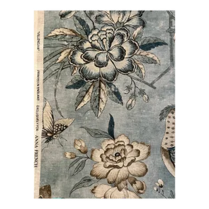 Thibaut/Anna French Af72996 Villeneuve Aqua Fabric 100% Linen 6 Yards