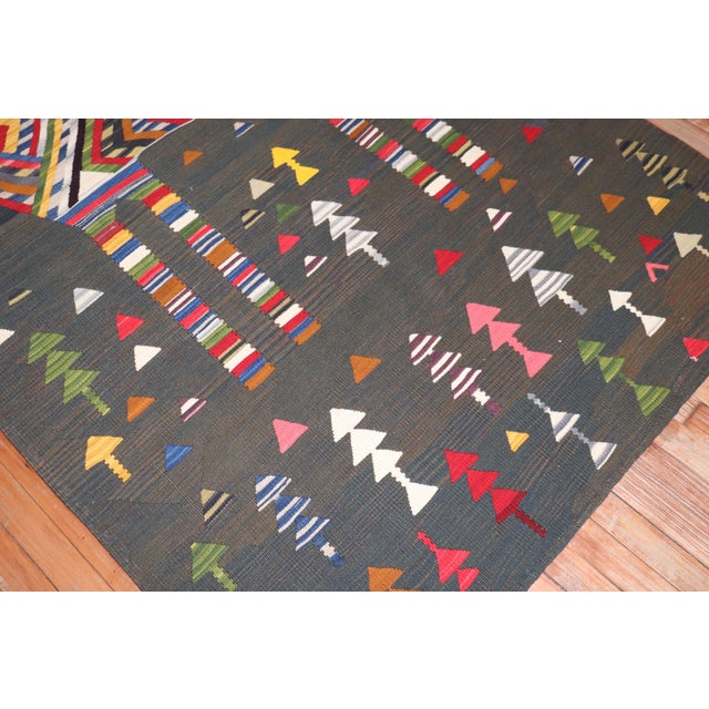 Folk Art Late 20th Century Zabihi Collection Persian Horse Pictorial Wall Kilim - 4'3" x 7'2" For Sale - Image 3 of 8