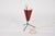 1950s Italian Tripod Conical Red Lacquered Metal and Brass Table Lamp, 1950s For Sale - Image 5 of 9