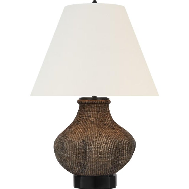 Transitional Thomas O'Brien by Visual Comfort Signature Tahiti 25" Table Lamp in Smoke with Linen Shade For Sale - Image 3 of 3