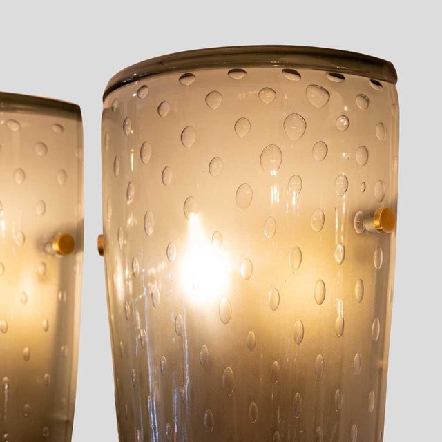 Gold Smoke Grey Glass Wall Lights from Seguso, 1960s, Set of 2 For Sale - Image 8 of 12