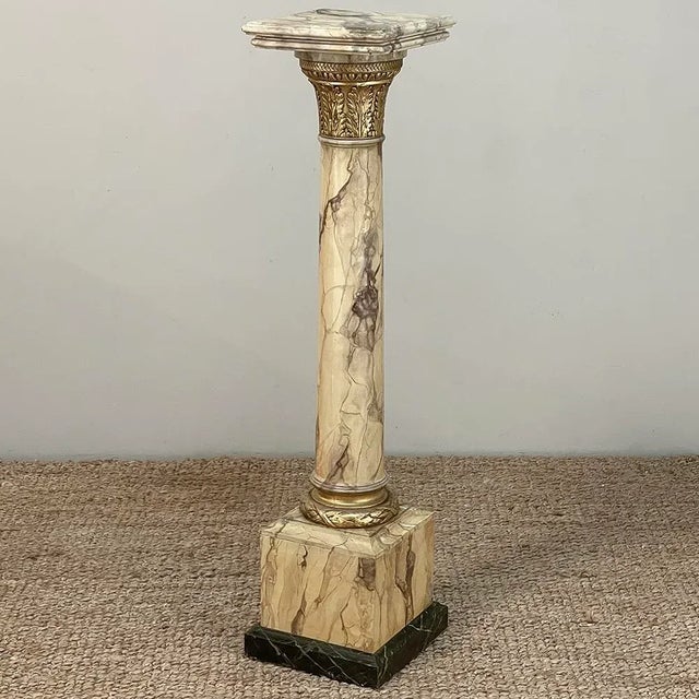 19th Century French Louis XVI Faux Marble Pedestal For Sale - Image 4 of 12