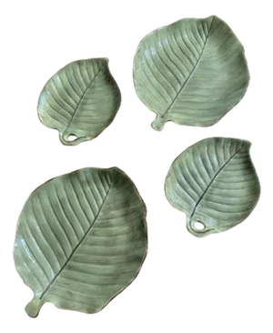 Vintage Banana Leaves Platters by Raymond Waites - Sets of 4