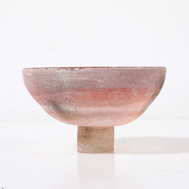 Gino Cenedese Mid-Century Modernist Hand-Blown Murano Scavo Glass Bowl Signed Gino Cenedese For Sale - Image 4 of 11