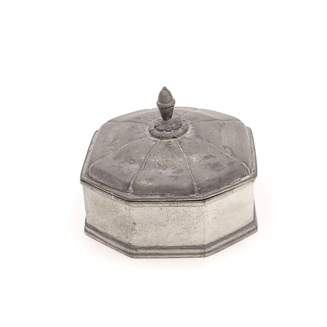 Octagonal Pewter Box, France Circa 1970 For Sale - Image 4 of 11