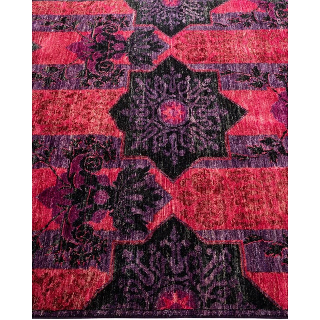 Solo Rugs Modern Hand-Knotted Area Rug - Pink, 4' 3" x 5' 0" For Sale - Image 4 of 8
