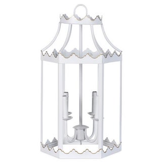 Ivory Scalloped Lantern For Sale