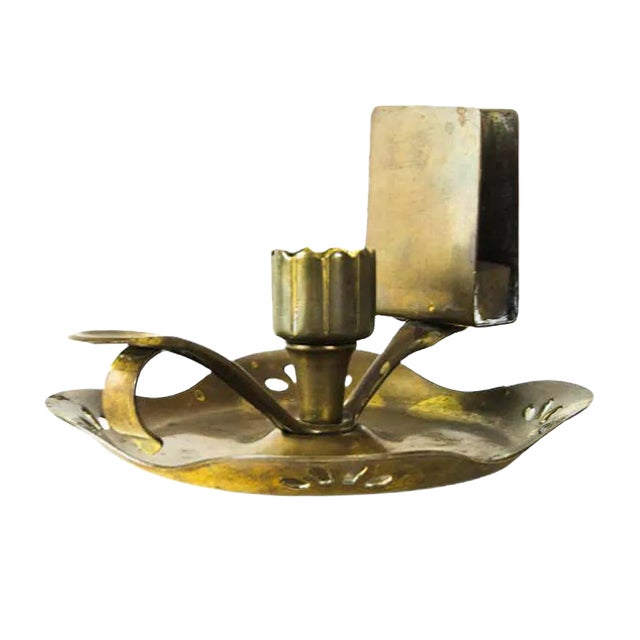 Austrian Art Deco Candleholder with Matchbox Holder for Wine Cellars, 1920s For Sale