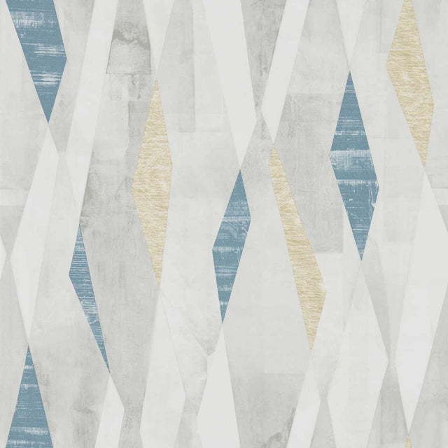 Harlequin Vertices Wallpaper in Ink/Gold - a Sample For Sale