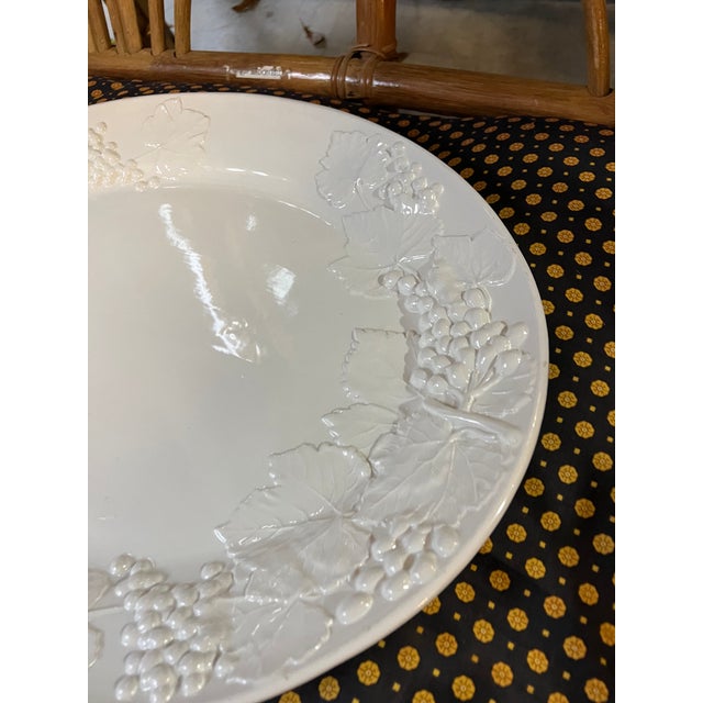 Ceramic 1970s Large Italian Serving Platter With Fruit and Grapes Relief For Sale - Image 7 of 10