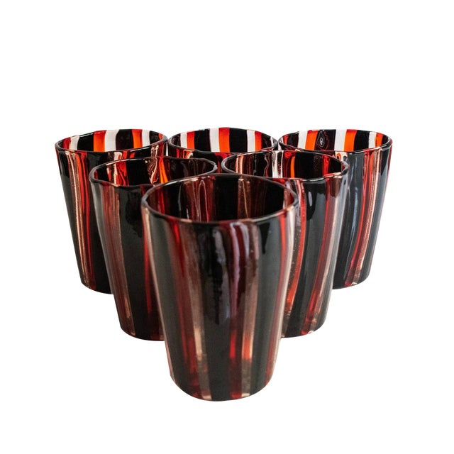 Murano Carmen Drinking Glasses by Angelo Ballarin for Ribes Studio, 2004, Set of 6 For Sale