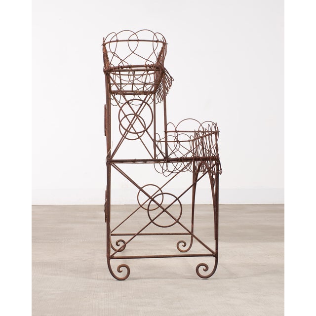 Early 20th Century French Art Nouveau Two-Tier Wirework Boulangerie Baker's Rack For Sale - Image 5 of 18