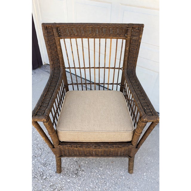 Maker: American manufacturer, unmarked Date: Circa 1905–1920 Origin: United States Materials: Hand-woven wicker over...