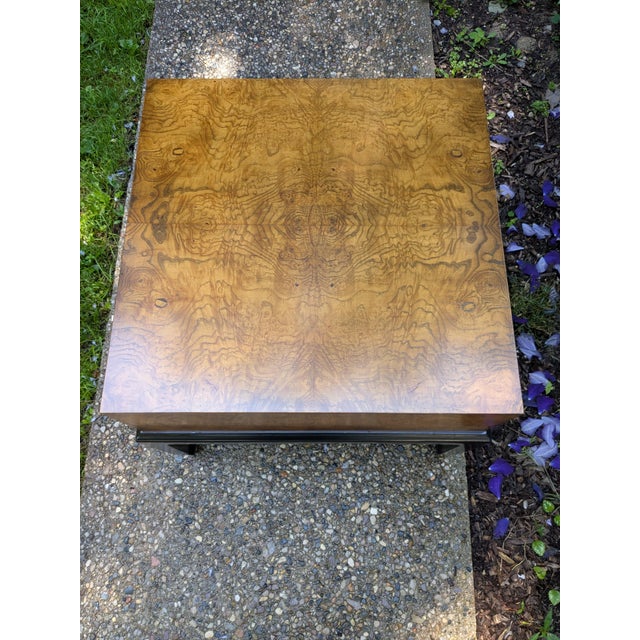 Black Hekman Furniture Burlwood Asian Ming Style Side End Accent Occasional Cocktail Table For Sale - Image 8 of 12