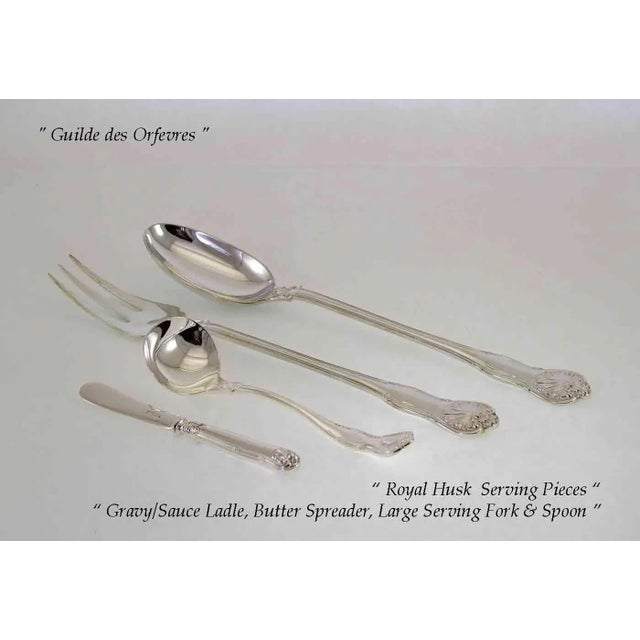 1990s New Royal-Husk Silverplate Flatware Set for 12- 75 Pieces For Sale - Image 5 of 13
