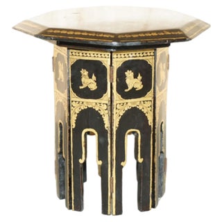 Antique Victorian Chinoiserie Lacquered Folding Side Table For Sale