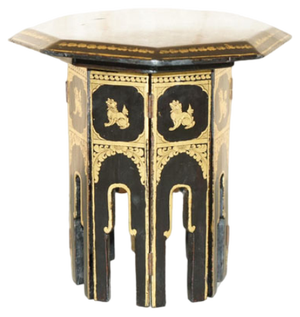Antique Victorian Chinoiserie Lacquered Folding Side Table