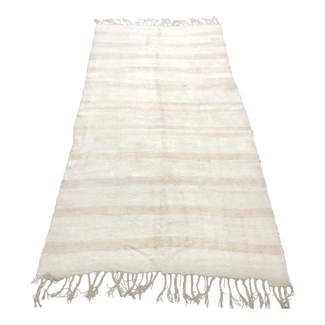 Vintage Modern Turkish Hemp Kilim Rug- 5′4″ × 10′9″ For Sale