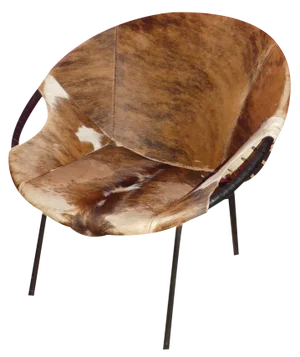 Cowhide Balloon Chair attributed to Hans Olsen for Lusch & Co., 1960s