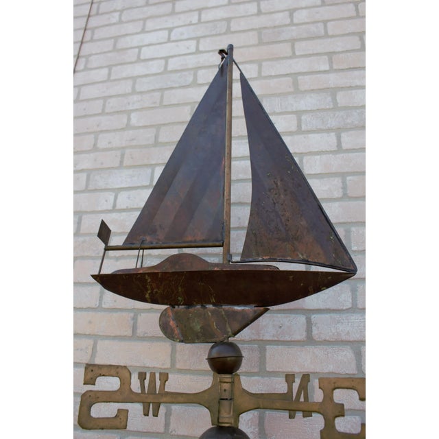 Vintage Copper Boat Weathervane For Sale - Image 11 of 13