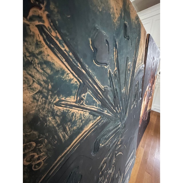 Wood Pair of Large Early 1900's Wooden Advertisement Poster Printing Blocks for "Fearless Greggs" For Sale - Image 7 of 13