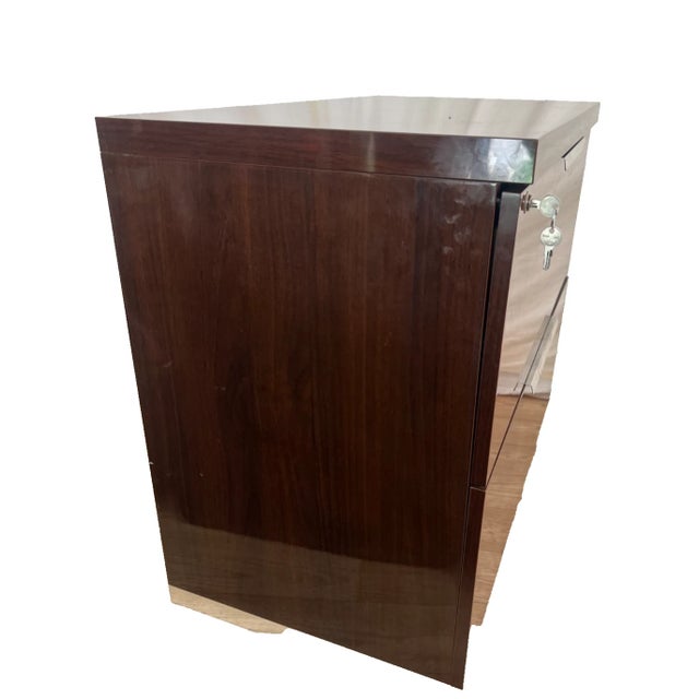 Lateral File Cabinet by Alf Group, Two Locking Drawers, Modern Italian Style For Sale - Image 4 of 15