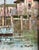 Textile Vintage Impressionist Oil Painting of Fishing Boats at Dock Signed W Jones For Sale - Image 7 of 8