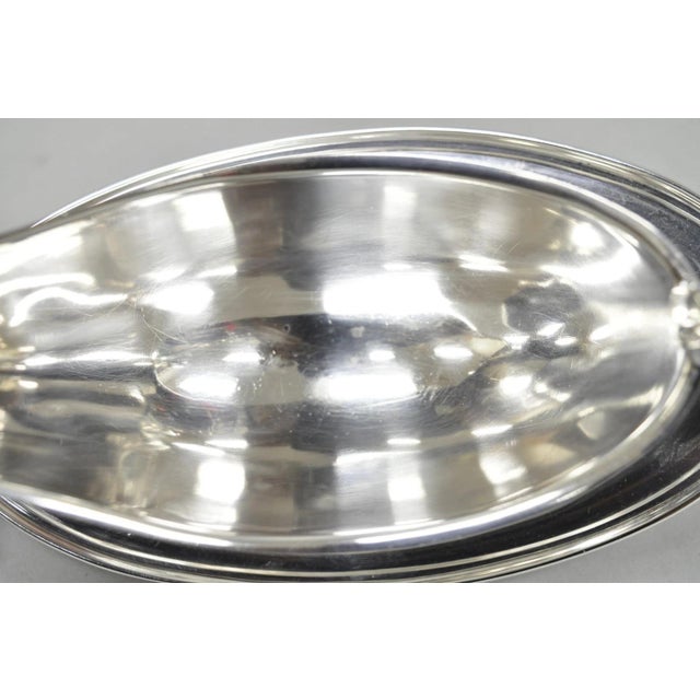 Mid 20th Century Vintage Gorham Y430 Victorian Silver Plated Gravy Sauce Boat W / Dish For Sale - Image 5 of 10