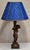 Vintage Table Lamp with Gold-Patinated Putto Base and Fabric Shade from Lamplove, 1970s, in Very Good conditions. Designed...