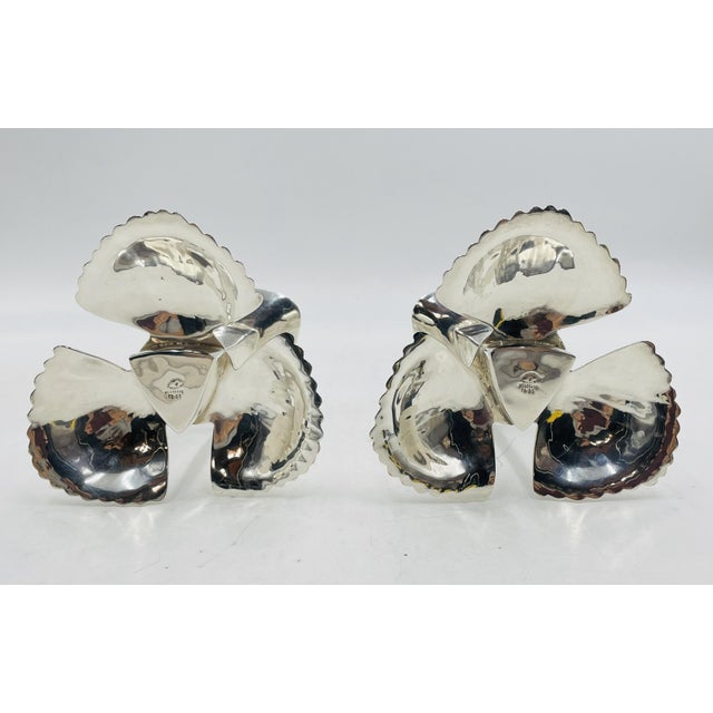 1980s Pair of Silver Plated Candle Holders by Emilia Castillo, Mexican Modernism For Sale - Image 9 of 15