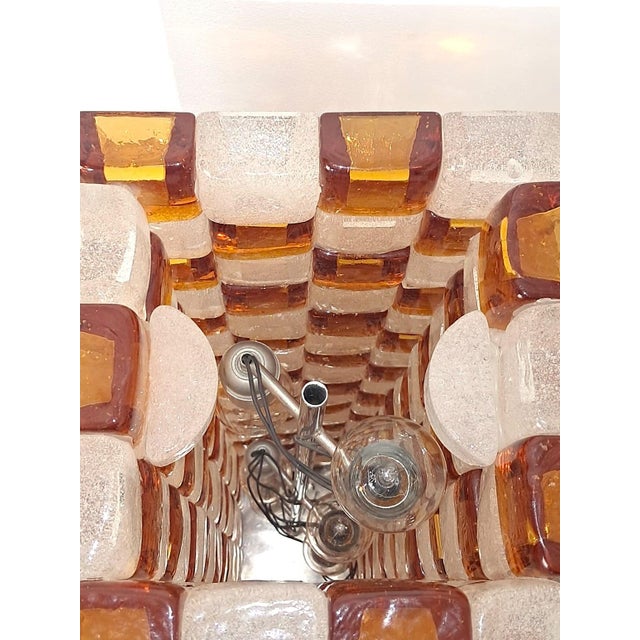 Floor Lamp in Amber and Crystal Pulegoso Glass by Poliarte, Italy, 1970s For Sale - Image 10 of 14
