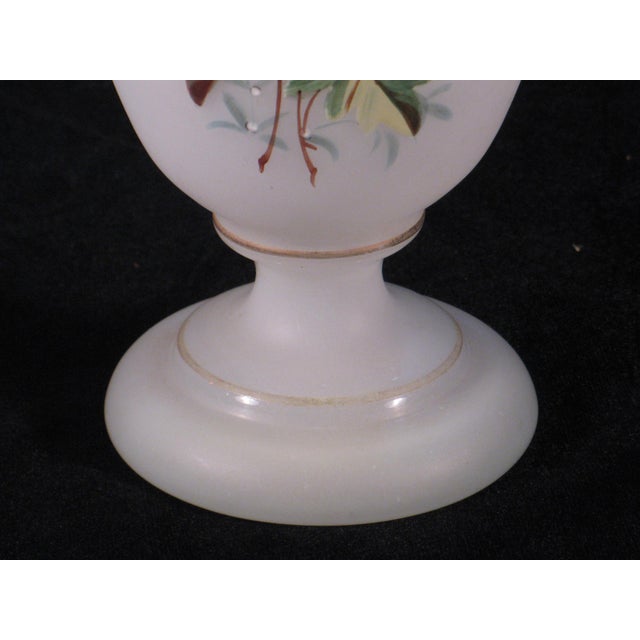 Late 19th Century Glass Vase Bristol Type Hand Painted Enameled Flowers For Sale - Image 4 of 12