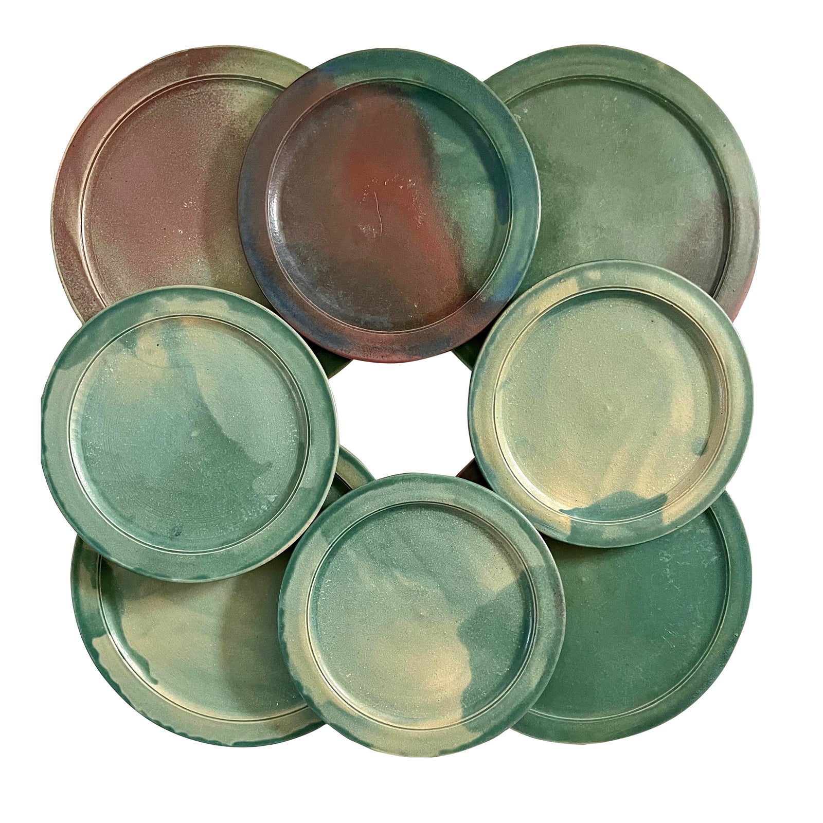 1990 Studio Pottery Stoneware Dining Plates by Potter Krempa - Set of