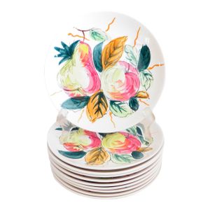 Mid 20th Century Mid Century Modern Handpainted Salad/Dessert Plates - Set of 10
